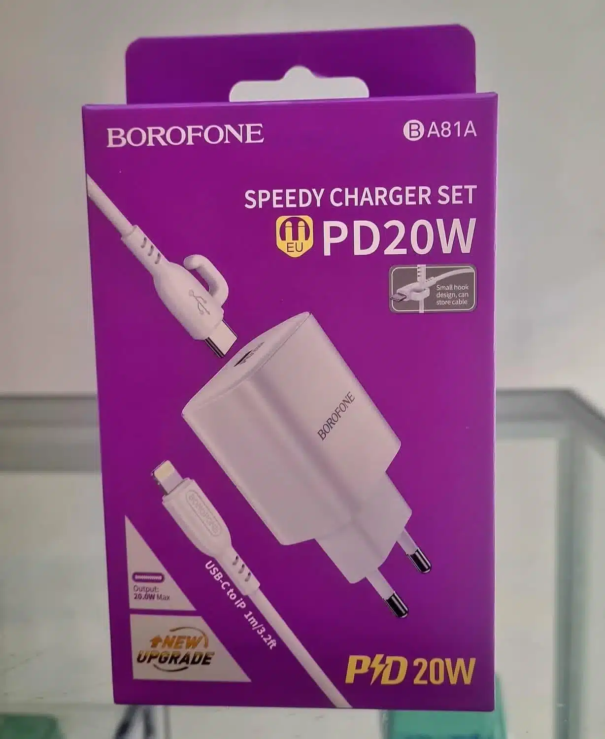 BOROFONE BA81A SPEEDY CHARGER SET,  20W POWER DELIVERY (LIGHTNING) - Image 1