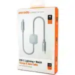 PORODO 2-IN1 USB-C TO LIGHTNING CABLE WITH A BUILT-IN WIRELESS WATCH CHARGER-DUAL CHARGING TECHNOLOGY-1.2M