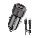 PORODO 50W DUAL PORT CAR CHARGER USB-C TO LIGHTING CABLE