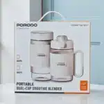 Porodo Dual-cup Smoothie Blender (600ml/800ml) Usb-c Recharge, 20-blade Design, Ice Crushing