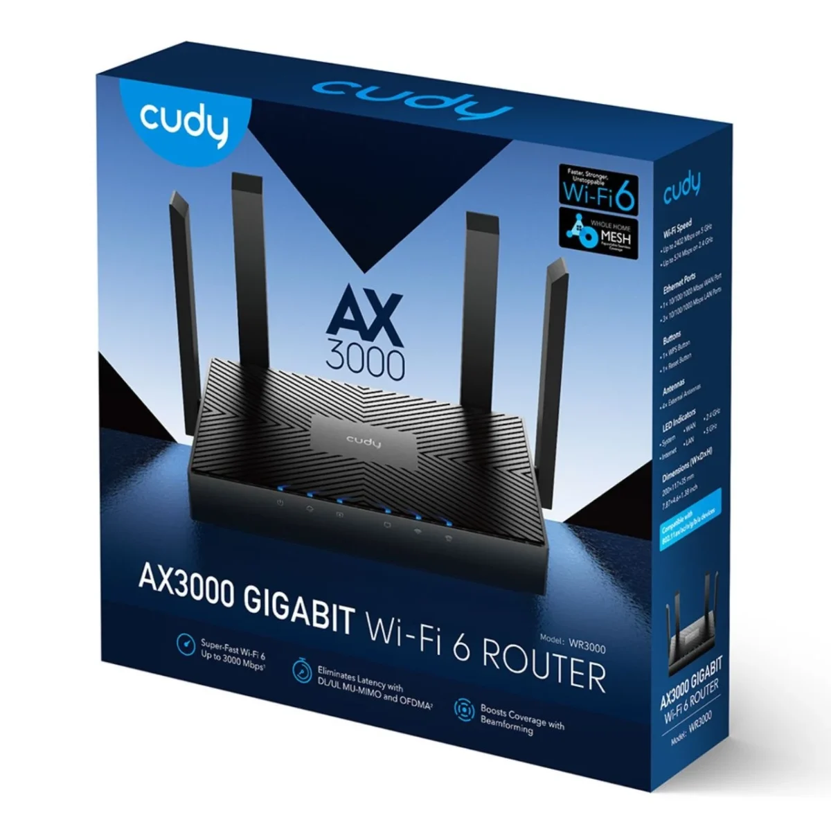 Cudy - AX3000 Gigabit Wi-Fi 6 Mesh Router | WR3000 - Image 2