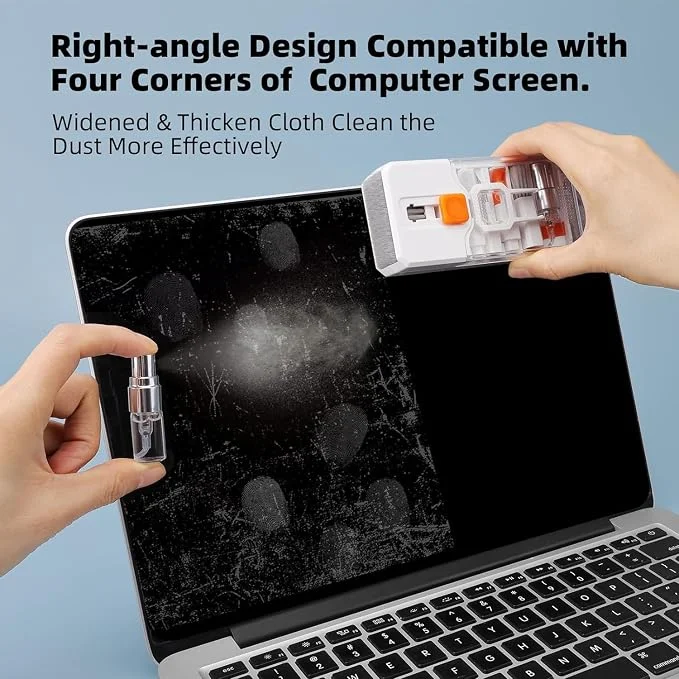 Hoco 10 in 1 Cleaning Kit Computer Screen Brush Tool, Multi-Function Electronic Cleaner Spray for Screen, PCs, Monitors, Keyboards, Desktop, MacBooks, Mobile, iPhones, Earbuds, and Camera - White - Image 6