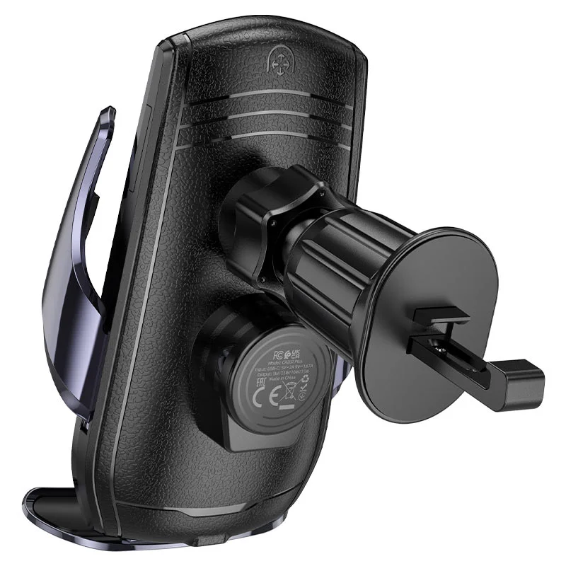 Hoco -CA202 Plus Enlightener, wireless charging in-car phone holder, 5W / 7.5W / 10W / 15W output, 4.5 – 7 inches mobile phones, 200mAh battery, automatic clamping, for air outlet - Image 4