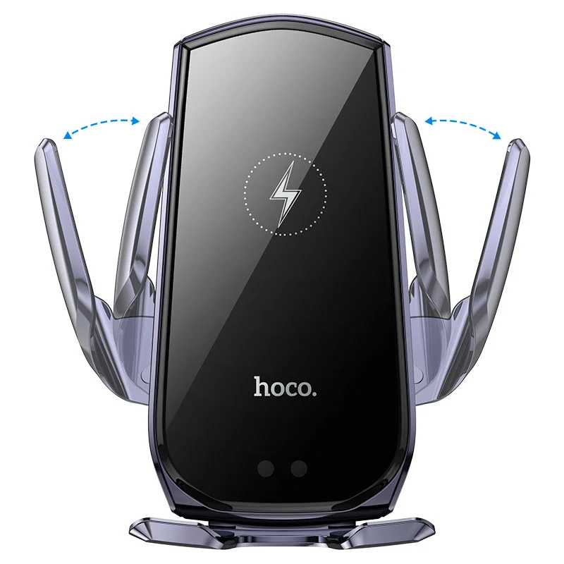 Hoco -CA202 Plus Enlightener, wireless charging in-car phone holder, 5W / 7.5W / 10W / 15W output, 4.5 – 7 inches mobile phones, 200mAh battery, automatic clamping, for air outlet - Image 3