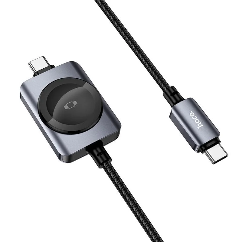 Hoco CW66 is a 2-in-1 charging cable featuring a USB Type-C connector and a built-in magnetic wireless charging module for the Apple Watch - Image 6