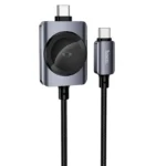 Hoco CW66 is a 2-in-1 charging cable featuring a USB Type-C connector and a built-in magnetic wireless charging module for the Apple Watch
