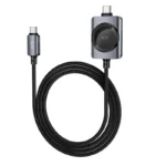 Hoco CW66 is a 2-in-1 charging cable featuring a USB Type-C connector and a built-in magnetic wireless charging module for the Apple Watch - Image 7