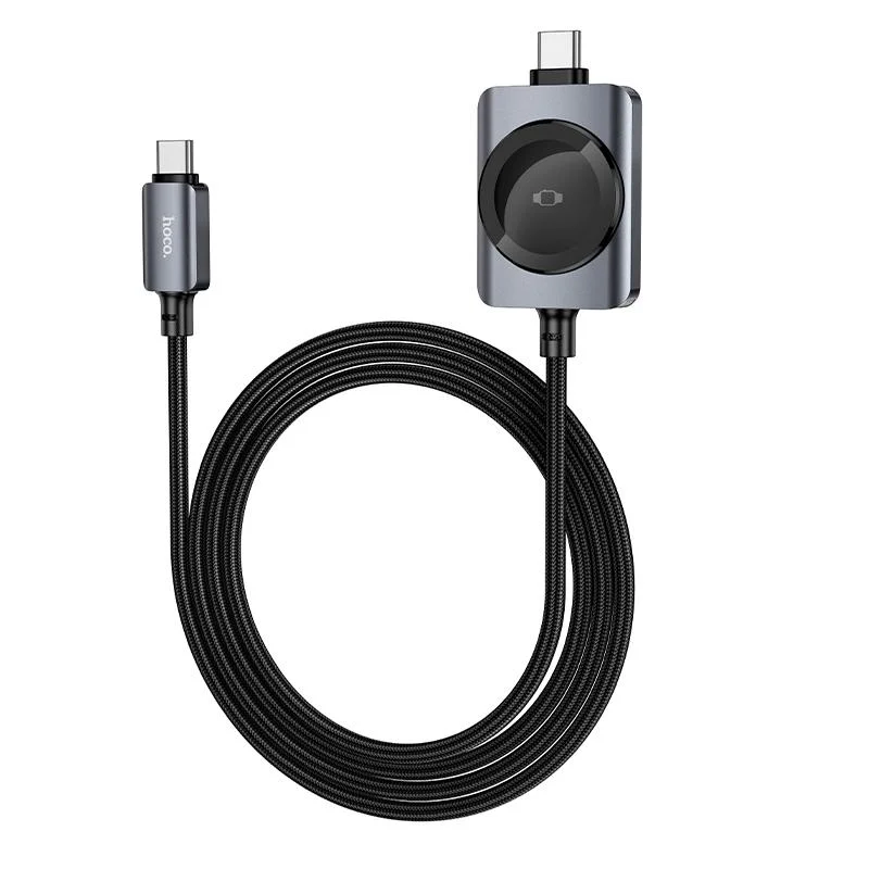 Hoco CW66 is a 2-in-1 charging cable featuring a USB Type-C connector and a built-in magnetic wireless charging module for the Apple Watch - Image 7