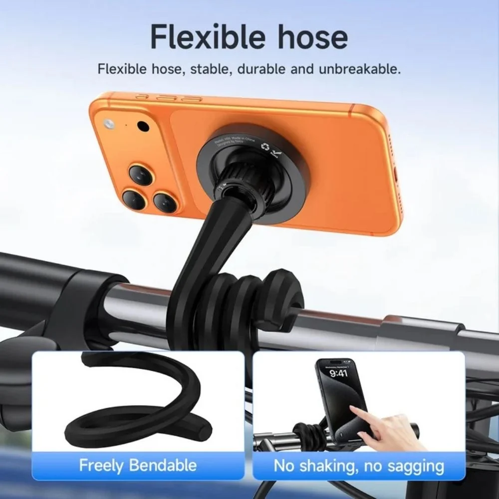 Hoco H96 is a highly versatile, magnetic flexible gooseneck phone mount designed for multi-scene use. It features a built-in magnetic ring base that mimics MagSafe functionality, paired with a long, - Image 1