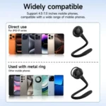 Hoco H96 is a highly versatile, magnetic flexible gooseneck phone mount designed for multi-scene use. It features a built-in magnetic ring base that mimics MagSafe functionality, paired with a long, - Image 3