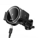Hoco hw35 2 in 1 magnetic fast charging clamp fixation car holder - It delivers up to 15W of wireless charging power and suits 6.1 to 7.0-inch phones like the iPhone 12–16 series. - Image 2