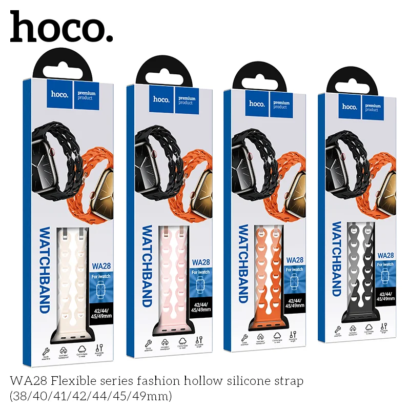 Hoco WA28 watch band - (compatible with 38/40/41mm sizes)-forward, flexible hollow silicone replacement watch band designed primarily for smartwatches and Apple Watches - Image 2