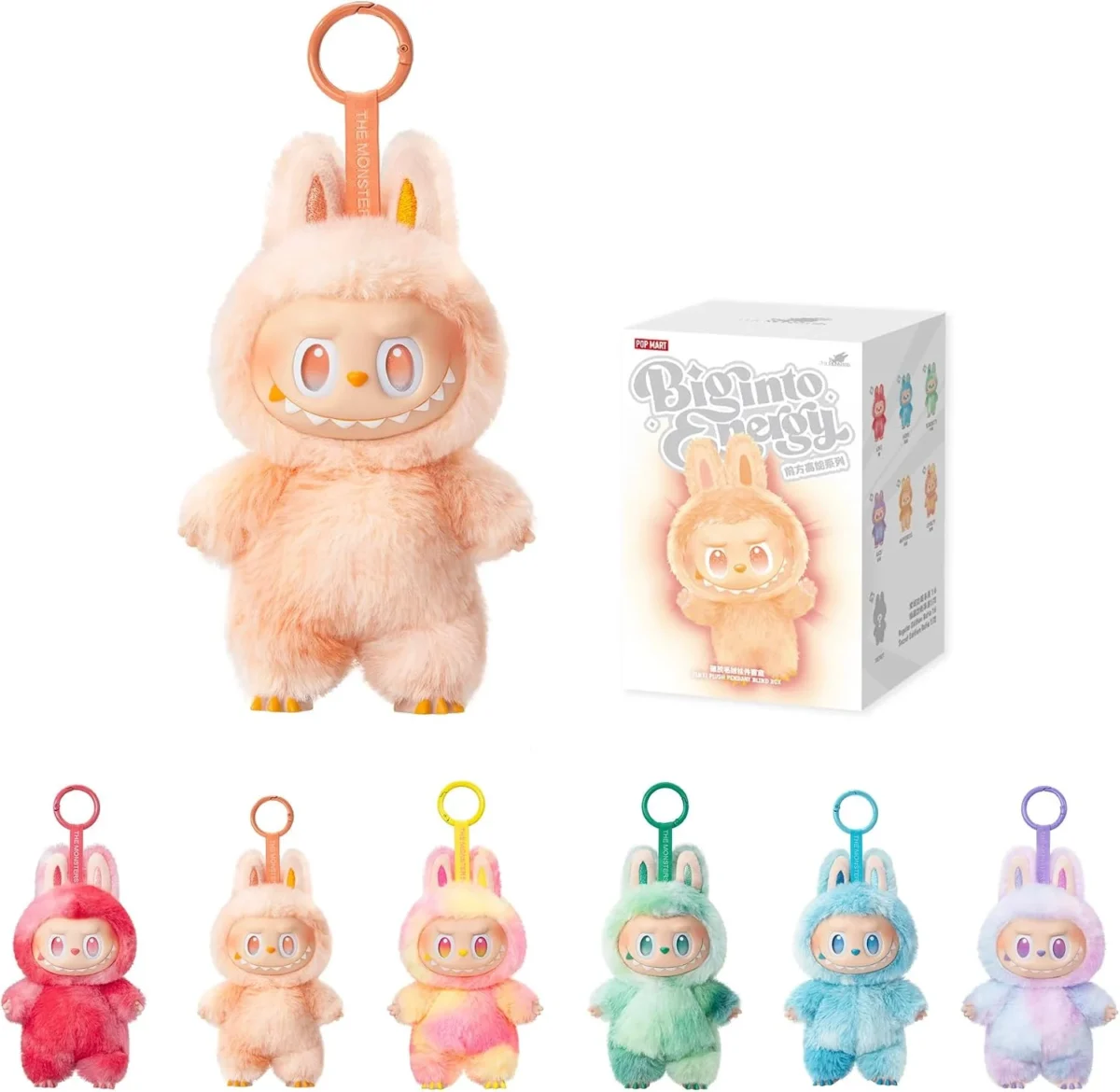 POP MART THE Monsters LABUBU Big into Energy Vinyl Plush Pendant Blind Box | LABUBU Doll, Blind Box Figures, Plush Keychain, Bag Charms, Random Design Collectible Tie Dye Toys, Single Box - Image 3