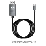 USB C To HDTV Adapter - Type C To HD TV Cord Converter Cable 4K-30Hz Ultra HD Projection Cable For Mobile Phone Laptop Shared Screen - Image 4