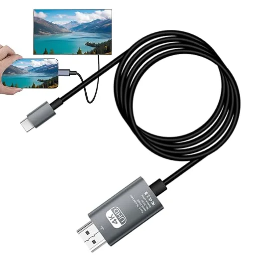 USB C To HDTV Adapter - Type C To HD TV Cord Converter Cable 4K-30Hz Ultra HD Projection Cable For Mobile Phone Laptop Shared Screen - Image 2