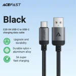 acefast fast charging data cable usb a to usb c c20-04 - Image 3