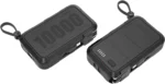 Porodo 10000mAh Wall Charger Power Bank Type-C USB A Ports, Integrated Type-C & Lightning Head Cables, UK plug, PD 20W, 22.5W Fast Charge, Simultaneous Charging, Lightweight - Black - Image 3